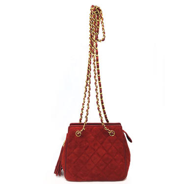 Chanel Red Suede Purse