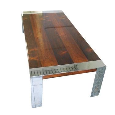 Milo Baughman Rosewood and Chrome Coffee Table Midcentury Modern