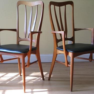Set of 2 Koefoeds Hornslet Ingrid Danish High-back dining chairs with arms (armchairs) (upto 8 Maching Side Chairs Available) 