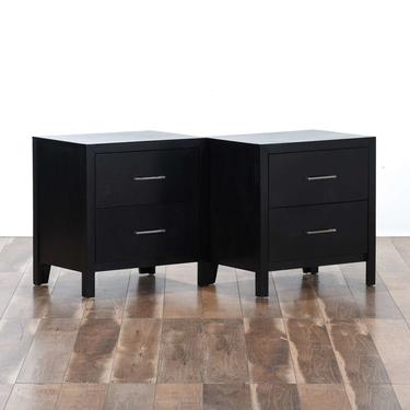 Pair Of Coaster Black Contemporary Nightstands 