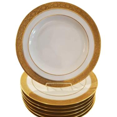 Theodore Haviland Limoges Gold Banded Luncheon Plates - Set of 7 