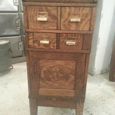 Vintage industrial 5 piece oak stackable storage cabinet 