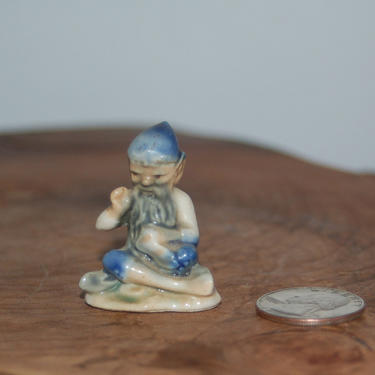 1950’s Wade Whimsies Miniature Porcelain Irish Leprechaun Pixie Tailor ~ Little People of Ireland ~ Goddess of Danu People ~ Clurichaun 