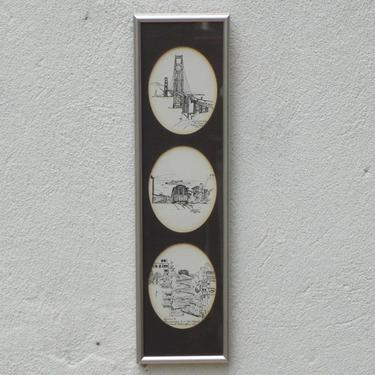 San Francisco Trio Thin Wall Hanging Signed by Artist 