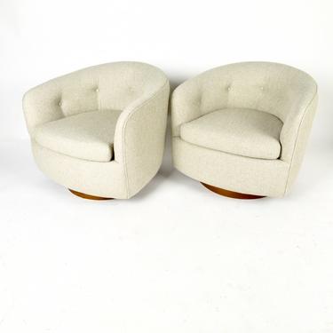 Pair of Swivel & Rocking Milo Baughman Lounge Chairs