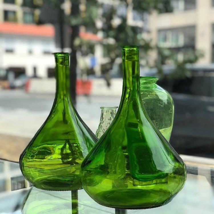                   Green Glass Vases