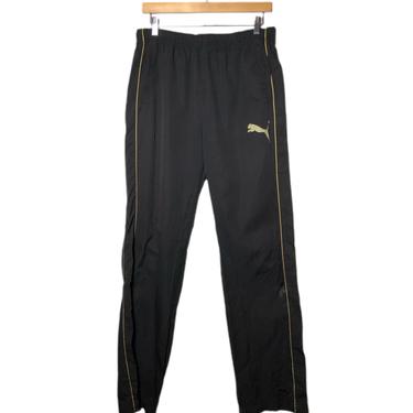 (M) Puma Black/Gold Track Pants 022421