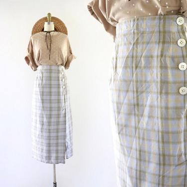 plaid linen skirt - 32 
