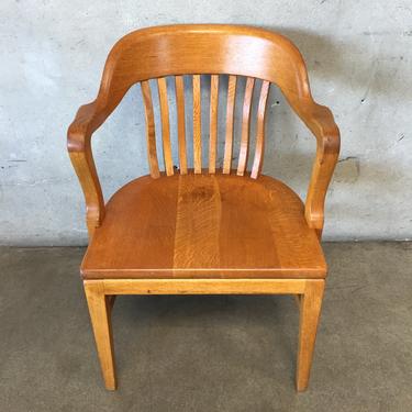 Vintage Oak Library Arm Chair