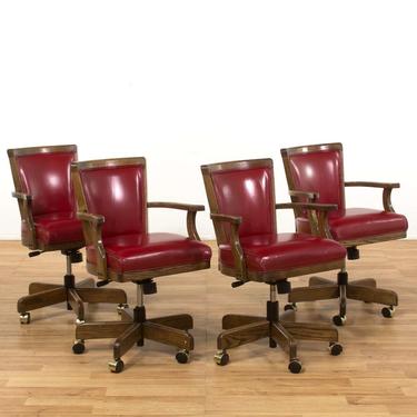 Set Of 4 Rolling Dining Game Chairs
