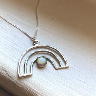 Silver Rainbow with Opal Pendant 