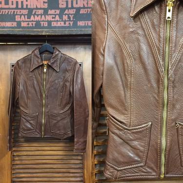 Vintage 1960’s “Oshwahkon” Hippie Rocker Leather Jacket, 60’s Style, Vintage Jacket, Vintage Clothing 