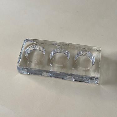 Triple Ice Glass Candle Holder