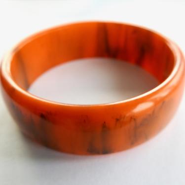 Marbled Orange Bakelite Bracelet 