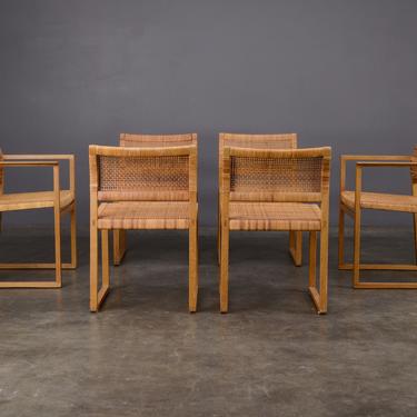 6 Børge Mogensen Oak and Cane Dining Chairs Danish Modern 
