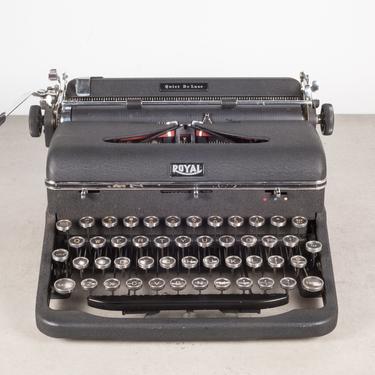 Fully Refurbished Royal Quiet DeLuxe Typewriter with Black Crinkle Finish c.1939