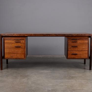 6 ft. Mid Century Desk Rosewood Danish Modern Rosengren Hansen 