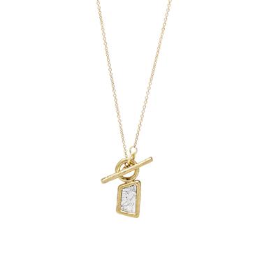 One-of-a-Kind Diamond Slab Necklace with Toggle - Solid 18K