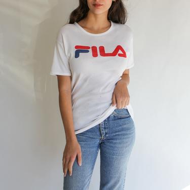 Vintage 70s Fila Distressed Bootleg Logo Tee Shirt | Paper Thin, Destroyed, Super Soft | Adidas, Puma, Nike | 1970s Fila Designer T-Shirt 