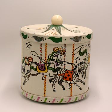 vintage carousel merry go round tin by guildcraft new york 