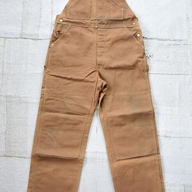 Vintage Carhartt Overalls Brown Duck Double Knee | Made in USA |  36-38 waist 