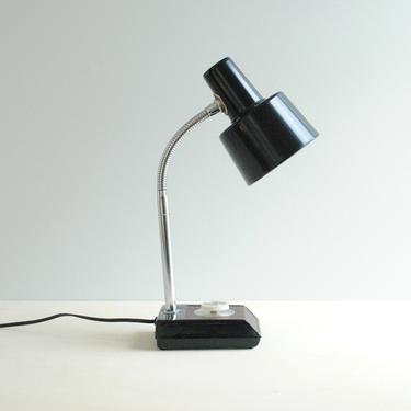 Vintage Black Tensor Desk Lamp, Mid Century Desk Lamp, Gooseneck Lamp, Dimmer Lamp, Adjustable Desk Lamp with Dimmer and Chrome Neck 