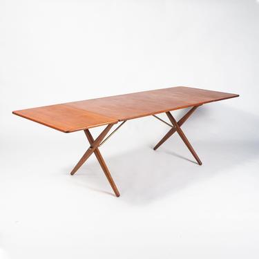 Hans Wegner For Andreas Tuck &amp;quot;Saw Horse&amp;quot; Extendable Dining Table in Teak and Oak 1950s 