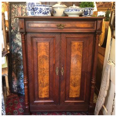Antique burled walnut gentlemen’s cabinet .. SHIPPING available please contact 