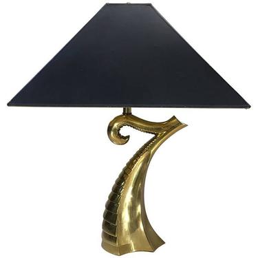 Mid-Century Brass Sculptural Dragon Arm Table Lamp after Philippe Jean