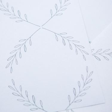 Olive Branch in Grey - on White