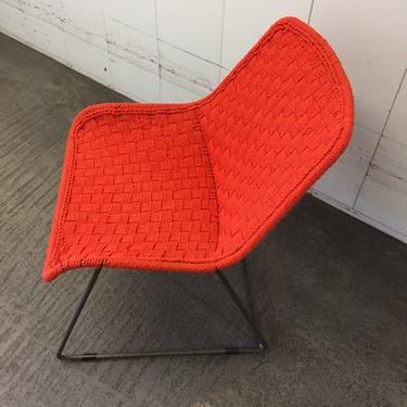 Cast Iron Base Red Wool Woven Chair
