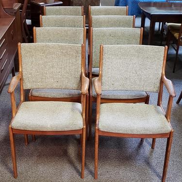 Item #T20 Set of Eight Teak Dining Chairs c.1960