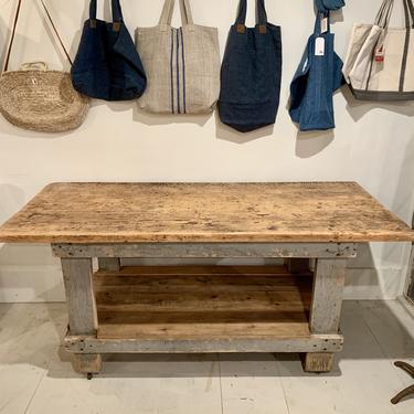 Vintage Blue/Gray Workbench with Lower Level