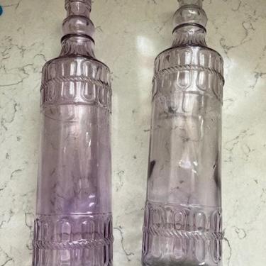 One Pair of Vintage Lilac Purple Bottles Home Decor by LeChalet