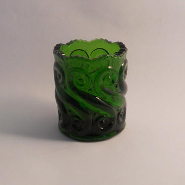 Circa 1903 National Glass Company S-Repeat Green Toothpick Holder 