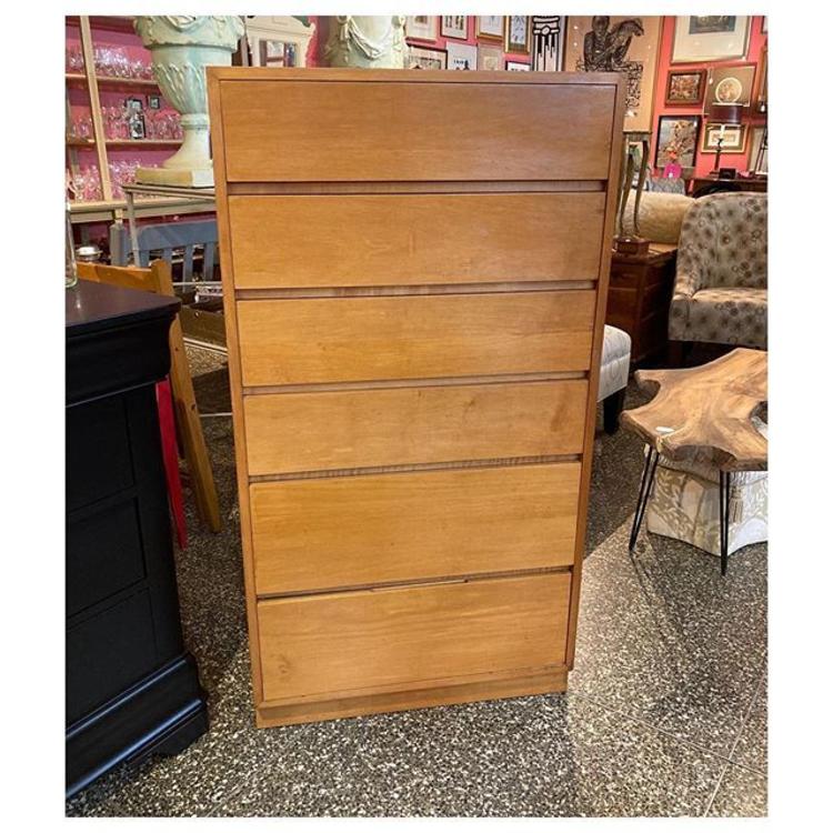 Tall maple chest with 6 drawers 27” wide / 18” deep / 50.8” tall 