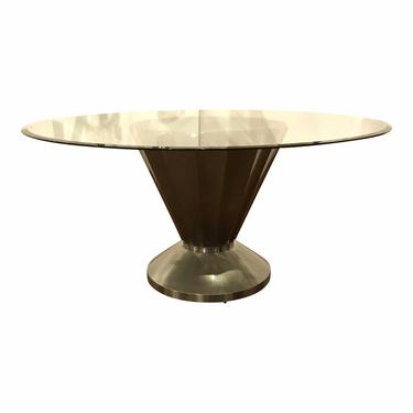 Carcaole Modern Silver Finished Round Dining Table