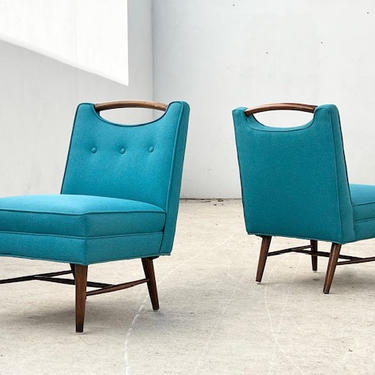 Aqua Harvey Probber Style Petite Sitting Chairs
