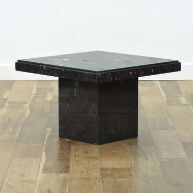 Modernist Black Marble End Table