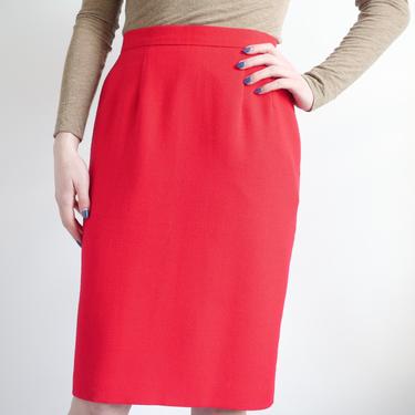 1980's Red Hi Waist Skirt fits S - M 