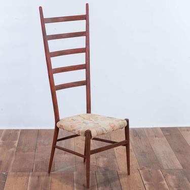 Tall Shaker Ladder Back Chair W Upholstered Rush Seats