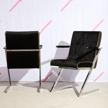 Set of 4 Black Velvet Chairs