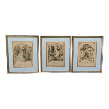 COMING SOON - 1960s Victorian Style Valentine Prints, Framed - Set of 3