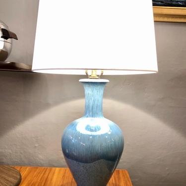 Vintage Blue Drip Glaze style Ceramic Table Lamp