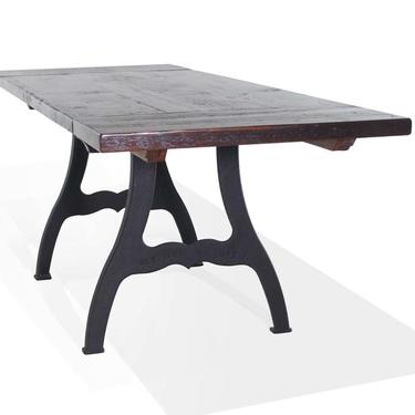 Reclaimed Pine & Cast Iron New York Legs Dining Table with 2 Extensions