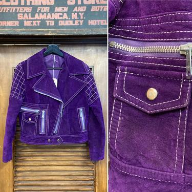 Vintage 1960’s Mod Motorcycle Style Cropped Jacket, 60’s Mod Style, 60’s Motorcycle Jacket, Quilted Leather Jacket Design, Vintage Clothing 