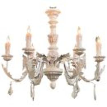 Carved and Painted Vintage Italian Chandelier