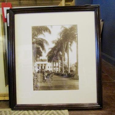 SET OF THREE LARGE FRAMED SEPIA PHOTOS OF SCENES FROM COLONIAL INDIA PRICED SEPARATELY