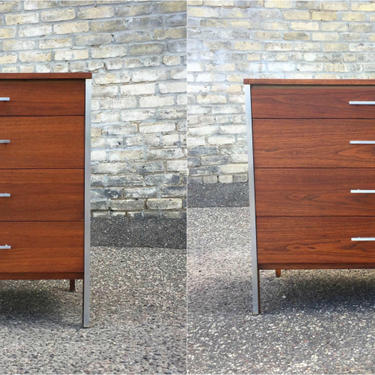 Paul Mccobb Linear For Calvin Group Chestsexceptional Walnut Chests Designed By Paul Mccobb And Made By The Calvin Group In The 1950s As Part Of The Linear Collection. We Refinished These Pieces To Reveal The Richly Figured Walnut And Give Them A Smooth Surface Feel. Original Brushed Metal Accents And Drawer Handles.small Chest 