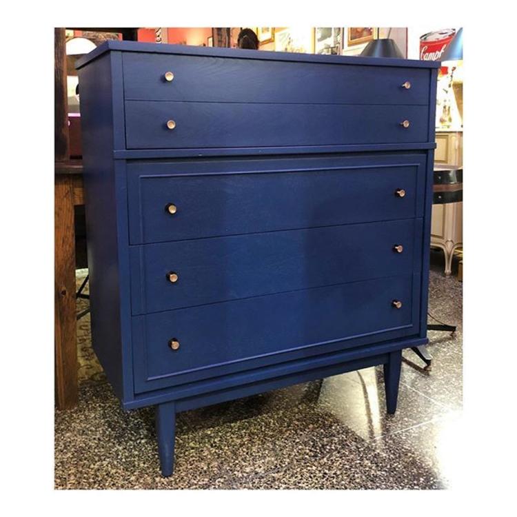Blue MidCentury Modern Chest of Drawers // 